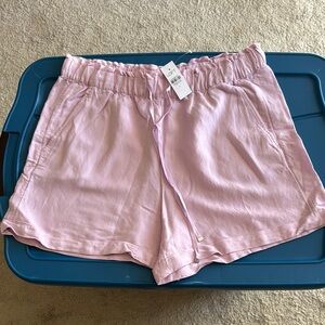 LOFT High Waist Pink Shorts with Elastic Waistband